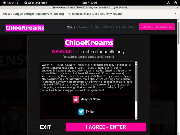 Chloekreams.com Pasword