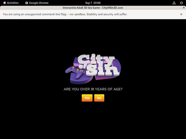 Free Cityofsin3d.com Username