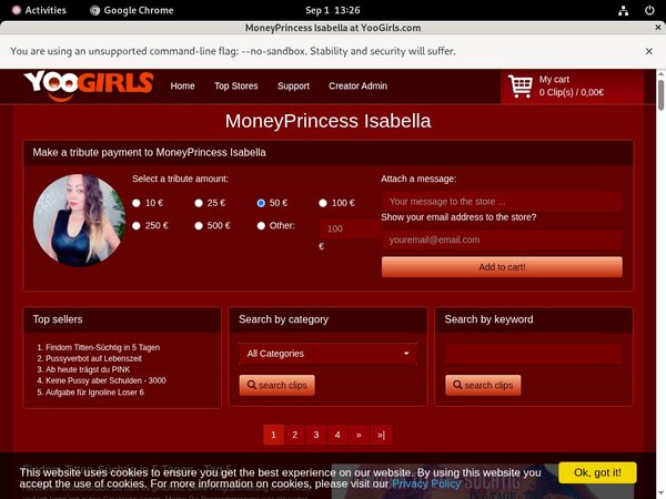 Moneyprincess Isabell Login Password